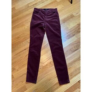 J Brand Maria Oxblood velvet jeans 26 Skinny High rise‎ soft retro boho